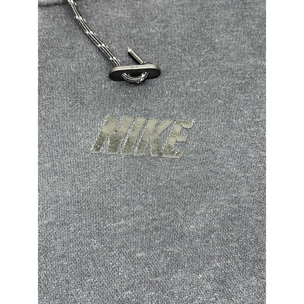 Vintage Nike Hoodie Mens Large Black Red Full Zip Fleece‎ Sweatshirt Thumbholes - Picture 3 of 11